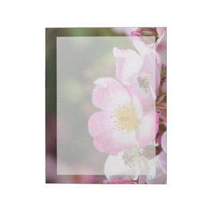 mooie roze wilde roos bloemen voor dames notitieblok