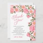 MOOIE ROZE WILDE ROZEN BRUIDSSCHMAUS BEDANKKAART (Voorkant)