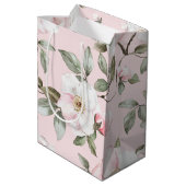 Mooie Roze Witte Bloemen Bruiloft Medium Cadeauzakje (Achterkant Gekanteld)
