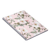 Mooie Roze Witte Bloemen   Notitieboek (Rechterzijde)