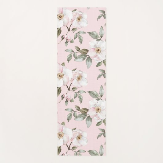 Mooie Roze Witte Bloemen   Yogamat (Voorkant)