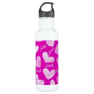 Mooie Roze Witte Gepruttelde Harten met Liefdessch Waterfles
