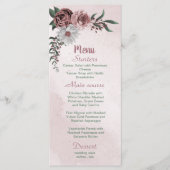 mooie roze witte kaneel roos florale groen menu (Voorkant)