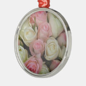 Mooie roze witte rozen bloem Bouquet Metalen Ornament (Links)