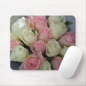 Mooie roze witte rozen bloem Bouquet Muismat (Met muis)