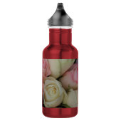 Mooie roze witte rozen bloem Bouquet Waterfles (Rechts)