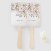 Mooie Roze Witte Waterverf Bloemen Handwaaier (Voorkant en achterkant)