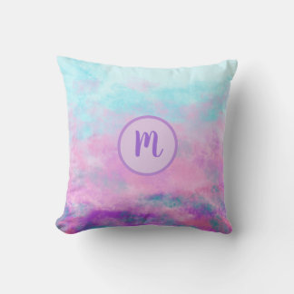 Mooie Roze Wolken Monogram Kussen