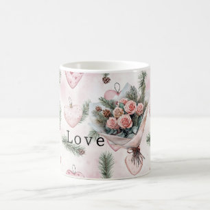 Mooie Rozen Bloem Roze Harten Koffiemok