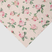 Mooie Rozen Bloemig Roze Perzik Crème Bruidsdouche Tissuepapier (Detail)