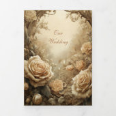 Mooie Rozen bruiloft Drieluik Uitnodiging (Cover)