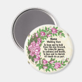 Mooie Rozen bruiloft geloften magneet (Voorkant / Achterkant)