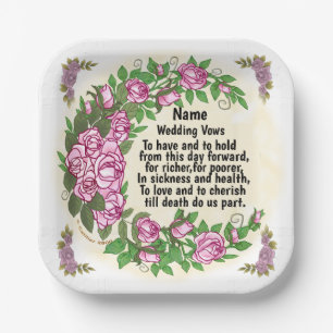 Mooie Rozen bruiloft geloften papier borden Papieren Bordje