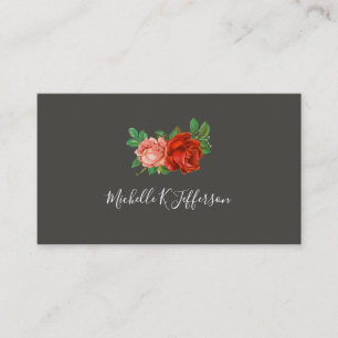 Mooie Rozen Eenvoudige grijze achtergrond Visitekaartje