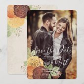 Mooie Rozen in het najaar - sla de datum op Kaart (Voorkant / Achterkant)