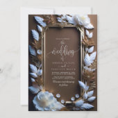 Mooie Rozen met een gouden accent bruiloft Kaart (Voorkant)