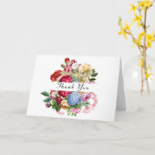 Mooie rozen met hortensia bloemstuk bedankt kaart (Gele Bloem)