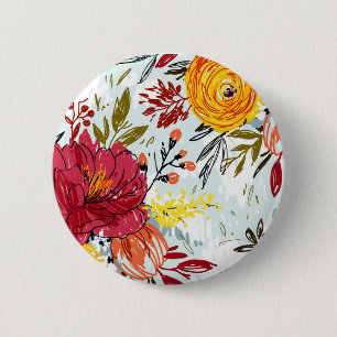 Mooie Rozen Ronde Button 5,7 Cm