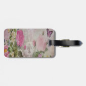 Mooie  rozen vlinder vloour de lis bagagelabel (Achterkant horizontaal)