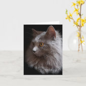 Mooie Russische Blauwe Grijze Kat Nebelung Blank Kaart (Gele Bloem)