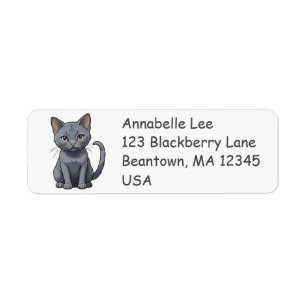 Mooie Russische Blauwe Kat Label