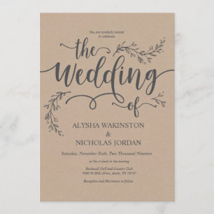 Mooie Rustic Wedding-kaart Kaart