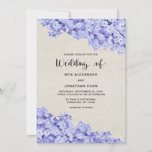 Mooie Rustieke Bloemige Bruiloft Kaart (Voorkant)