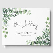 Mooie rustieke eucalyptus bruiloft gastenboek (Voorkant)