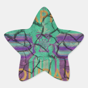 Mooie rustieke gebarsten modder liefde geneest tek ster sticker