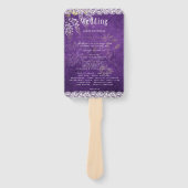 Mooie Rustieke Paarse WISTERIA Kant Bruiloft Handwaaier (Voorkant)