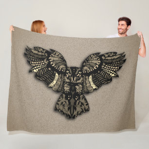 Mooie Rustieke Uil Fleece Deken