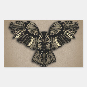 Mooie Rustieke Uil Rechthoekige Sticker