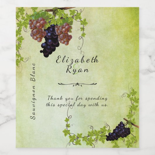 Mooie rustieke wijngaard, aquarel, op maat wijn etiket (Enkel label)