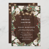 Mooie rustieke winter bruids douche uitnodiging (Voorkant / Achterkant)