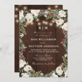 Mooie rustieke winter bruiloft uitnodiging (Voorkant / Achterkant)