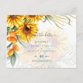 Mooie Rustieke Zonnebloemen Pampas Gras Bruiloft Briefkaart (Voorkant)