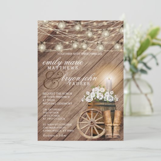 Mooie Rustige houten loop en witte flora Kaart (Staand voorkant)