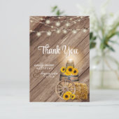 Mooie Rustige houtsloop en zonnebloemen Bedankkaart (Staand voorkant)