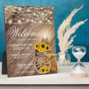 Mooie Rustige houtsloop en zonnebloemen Fotoplaat