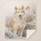 Mooie Sable Husky Sherpa Deken (Voorkant)