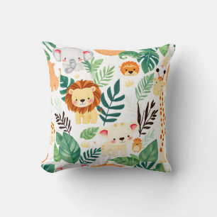 Mooie Safari Dieren Jungle Patroon Kussen