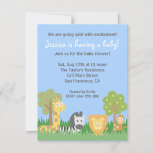 Mooie Safari Dieren Thema Baby Shower Feest Kaart
