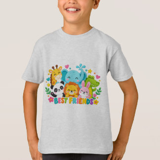 Mooie Safari Jungle Dieren Beste Vrienden Kids T-S T-shirt