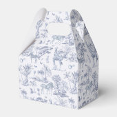 Mooie Safari Toile de Jouy | Blauwe baby shower fa Bedankdoosjes (Achterkant)