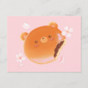 Mooie Sakura en Anpan Beer Geschilderde Bakkerij B Briefkaart