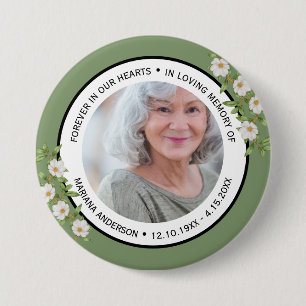 Mooie Saliegroene Bloemstuk Ter Nagedachtenis Aan Ronde Button 7,6 Cm