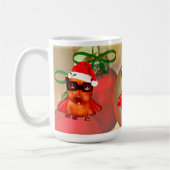Mooie santa bulldog met santa muts koffiemok (Links)