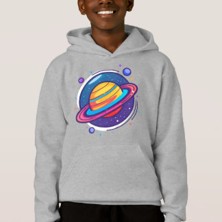 Mooie Saturnus Planeet Baby T-Shirt – Kleurrijke R