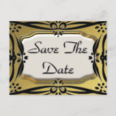 Mooie Save The Date Gouden & Zwarte Briefkaarten (Voorkant)