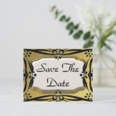 Mooie Save The Date Gouden & Zwarte Briefkaarten (Staand voorkant)